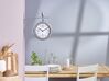 Iron Train Station Wall Clock ø 22 cm Silver and White ROMONT_784501