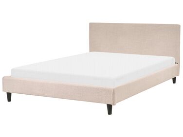 Bed stof beige 140 x 200 cm FITOU