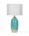 Lampada da tavolo ceramica turchese e bianco 58 cm ATABA_877476