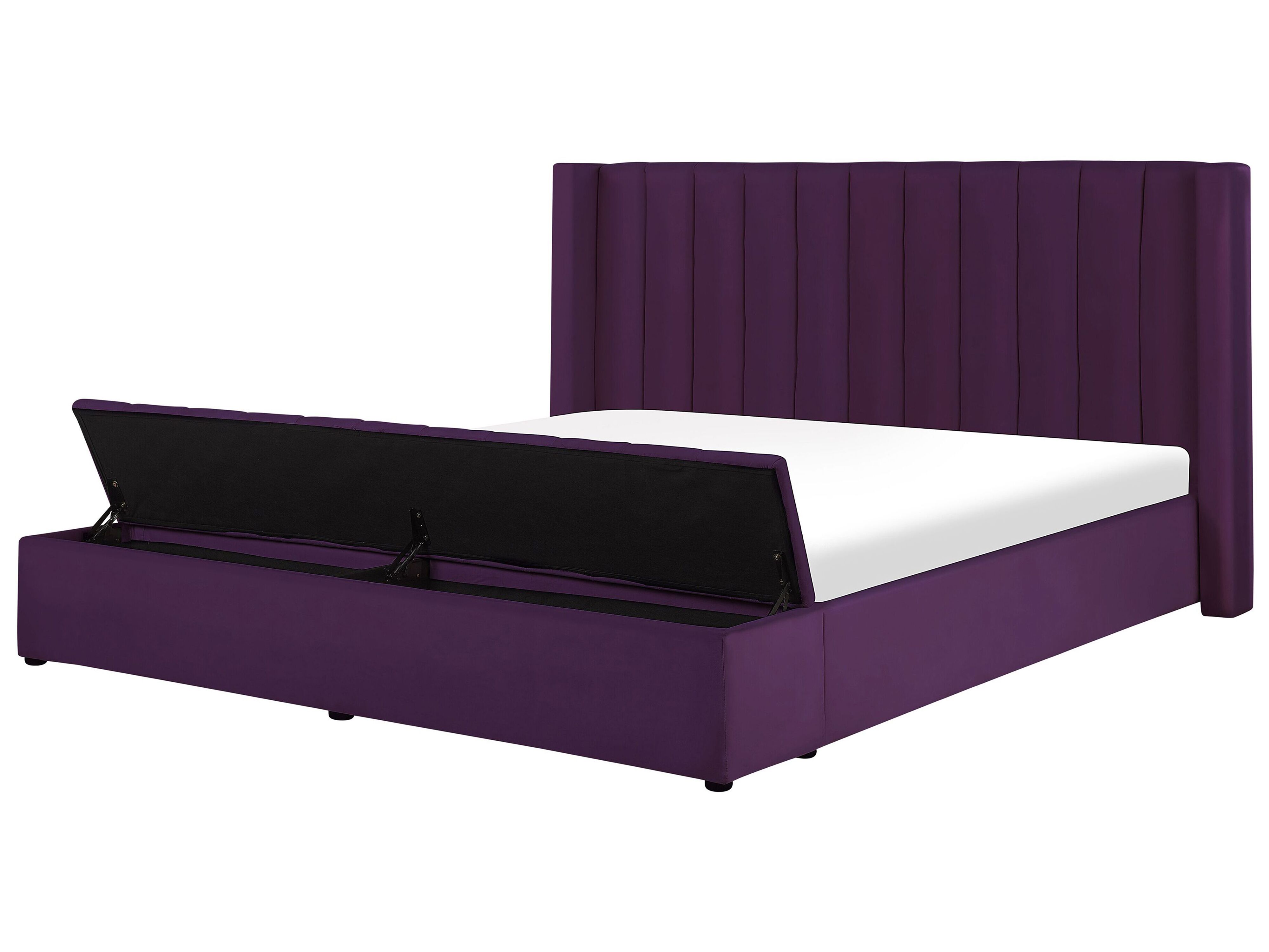 Velvet Eu Super King Size Bed With, Purple Headboard King Size