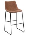 Set of 2 Fabric Bar Chairs Brown FRANKS_724907