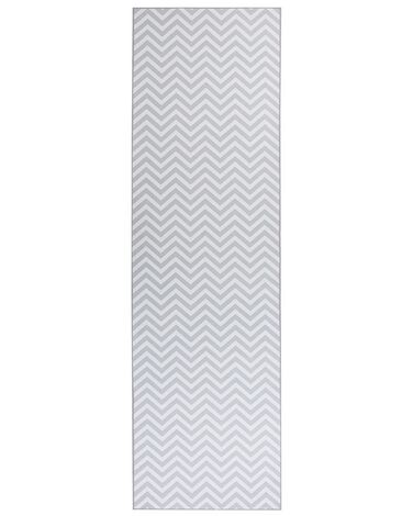 Tapete de poliéster branco e cinzento 60 x 200 cm SAIKHEDA
