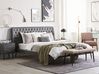 Faux Leather EU King Size Bed Grey ESSONNE_788923