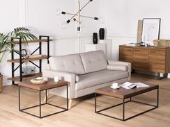 Sivupöytä tumma puu/musta DELANO Sivupöytä tumma puu/musta DELANO