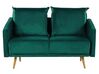 2-Sitzer Sofa Samtstoff grün mit goldenen Beinen MAURA_788736