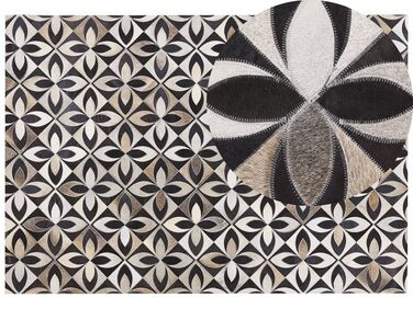 Kožený patchworkový koberec 160 x 230 cm vícebarevný ISHAN