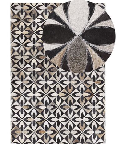 Tapis patchwork en cuir multicolore 160 x 230 cm ISHAN