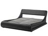 Černá kožená postel s úložištěm 180x200 cm AVIGNON_689725