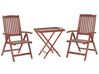 Set de terrasse table et 2 chaises en bois foncé coussins gris graphite TOSCANA_785464