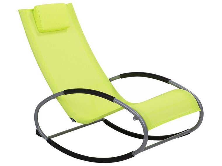 Chaise longue à bascule vert citron CAMPO_751292