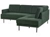 Left Hand 4 Seater Fabric Corner Sofa Dark Green BREDA_885962