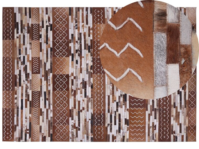 Hnedý kožený koberec  160 x 230 cm HEREKLI_764694