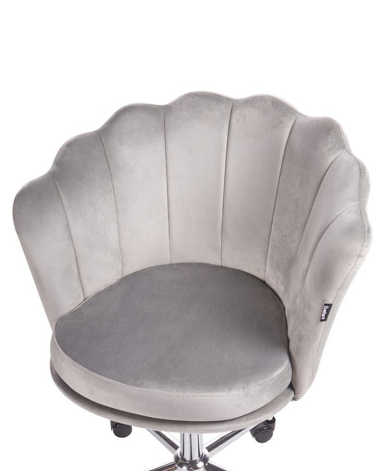 Velvet Desk Chair Grey MONTICELLO Beliani.co.uk