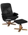 Faux Leather Heated Massage Chair with Footrest Black RELAXPRO_712071
