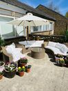 Cantilever Garden Parasol with LED Lights ⌀ 2.85 m Beige CORVAL_824792