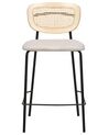 Set of 2 Fabric Bar Chairs Light Beige MAYETTA_885358