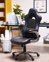 Chaise de bureau en cuir PU noir et bleu MASTER_678798