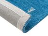 Gabbeh Teppich Wolle blau 80 x 150 cm Kurzflor CALTI _855845
