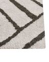 Teppich Baumwolle cremeweiß / grün geometrisches Muster 160 x 230 cm Shaggy YESILKOY_842977