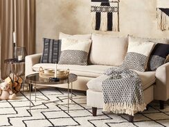 Koristetyyny puuvilla beige/musta 45 x 45 cm CALANTHE