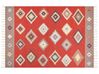 Alfombra kilim de algodón rojo/marrón/beige 160 x 230 cm LORUT_869056