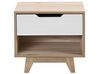 1 Drawer Bedside Table Light Wood with White SPENCER_749641