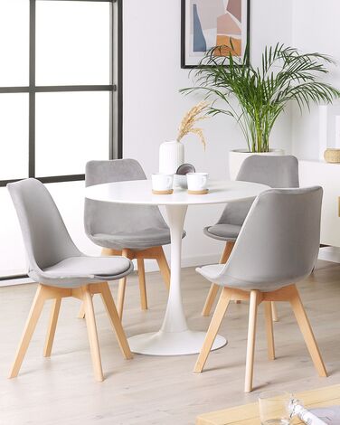 Set of 2 Velvet Dining Chairs Grey DAKOTA II