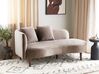 Left Hand Velvet Chaise Lounge Taupe CHAUMONT_880793