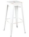 Set of 2 Steell Stools 76 cm White with Gold CABRILLO_705332