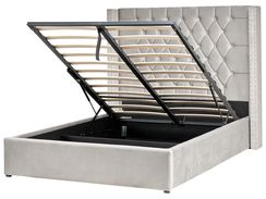 Parisänky sametti säilytystila vaaleanharmaa 140 x 200 cm LUBBON Parisänky sametti säilytystila vaaleanharmaa 140 x 200 cm LUBBON