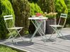 Salon de jardin bistrot table et 2 chaises en acier vert menthe FIORI_804833
