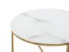 Table basse effet marbre blanc structure dorée QUINCY_757502