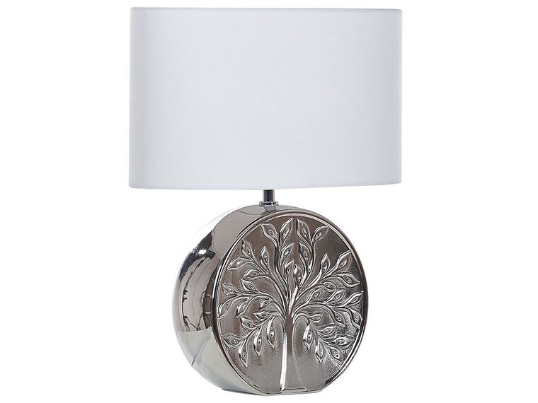 Lampka nocna ceramiczna srebrna KHERLEN_822565