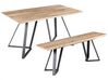 Zestaw do jadalni stół i ławka jasne drewno z czarnym UPTON _851032