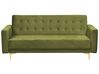 3 Seater Velvet Sofa Bed Green ABERDEEN_882195