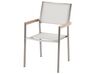Conjunto de mesa com tampo em vidro preto 180 x 90 cm e 6 cadeiras brancas GROSSETO_677246