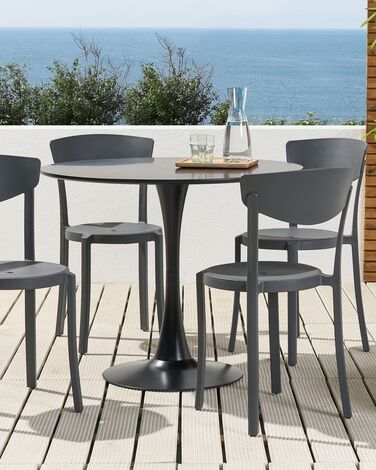Set of 4 Dining Chairs Dark Grey VIESTE