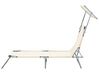 Steel Reclining Sun Lounger with Canopy Cream FOLIGNO_879091