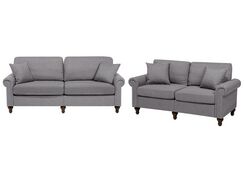 Sohvasetti kankainen vaaleanharmaa OTRA Sohvasetti kankainen vaaleanharmaa OTRA