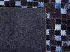 Tapis en cuir patchwork marron et bleu 160 x 230 cm IKISU_764710