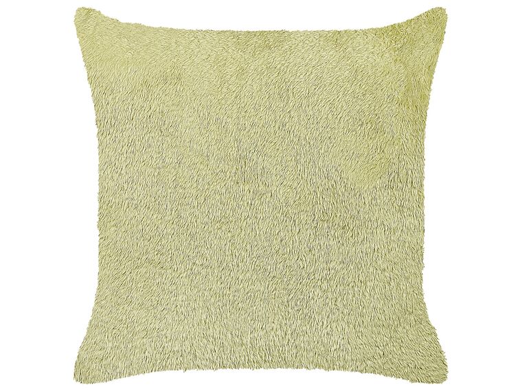 Faux Fur Cushion 45 x 45 cm Green PILEA_839900