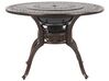 Zestaw ogrodowy metalowy stół z grillem i 4 krzesła brązowy MANFRIA_765601