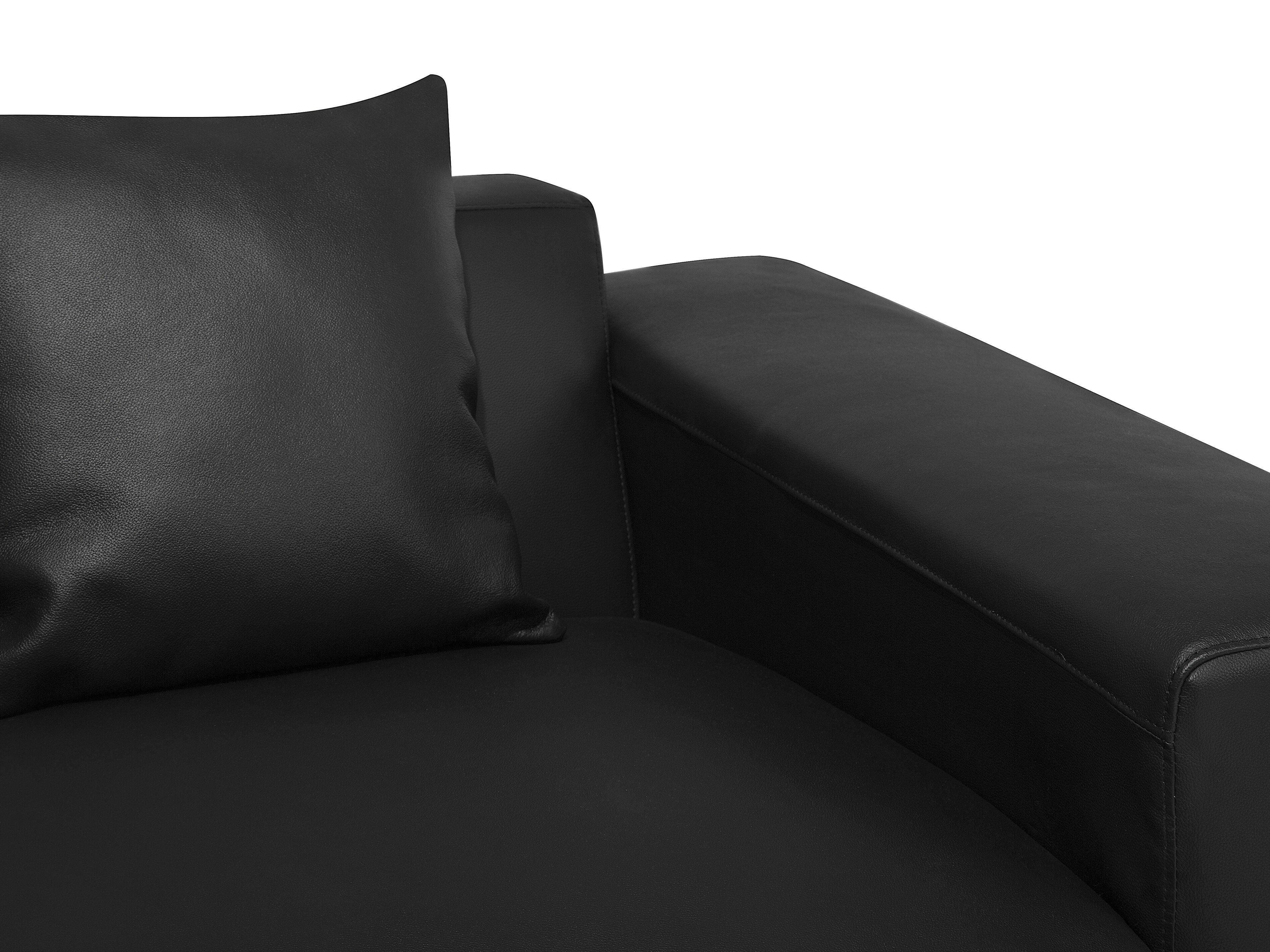 Right Hand Leather Corner Sofa Black LUNGO Beliani.co.uk
