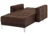 Faux Leather Chaise Lounge Brown ABERDEEN_717479