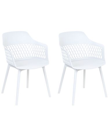 Conjunto de 2 cadeiras de jantar brancas ALMIRA