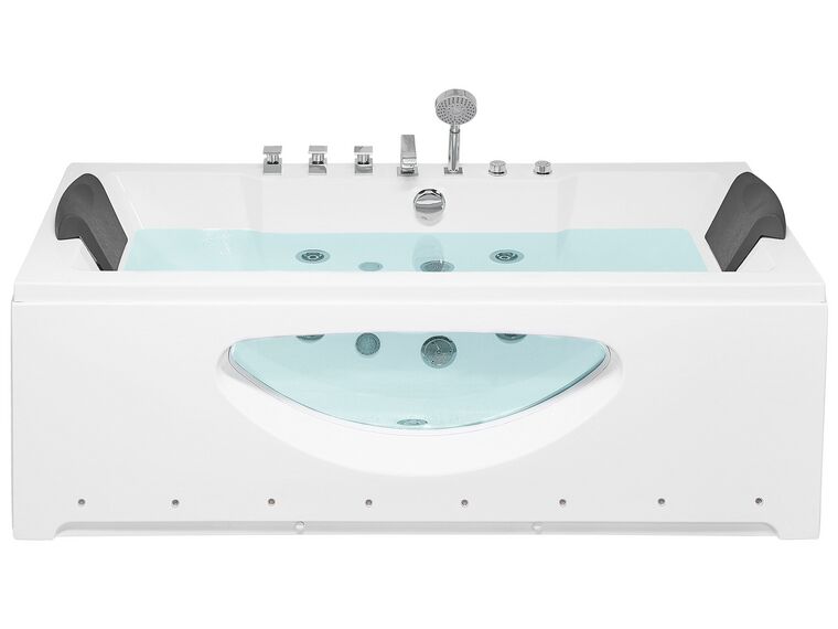 Whirlpool Bath with LED 1800 x 800 mm White HAWES | Beliani.co.uk