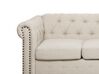 3 Seater Fabric Sofa Nailhead Trim Beige CHESTERFIELD_732088