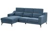 Right Hand Fabric Corner Sofa Blue GLOSLI_915429