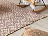 Teppich Baumwolle beige / rosa geometrisches Muster 80 x 150 cm Kurzflor GERZE_853507