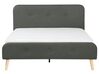 Fabric EU King Size Bed Grey RENNES_345200